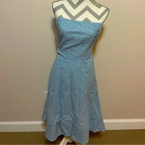 Vintage Guess Jeans pinstriped strapless dress size large!